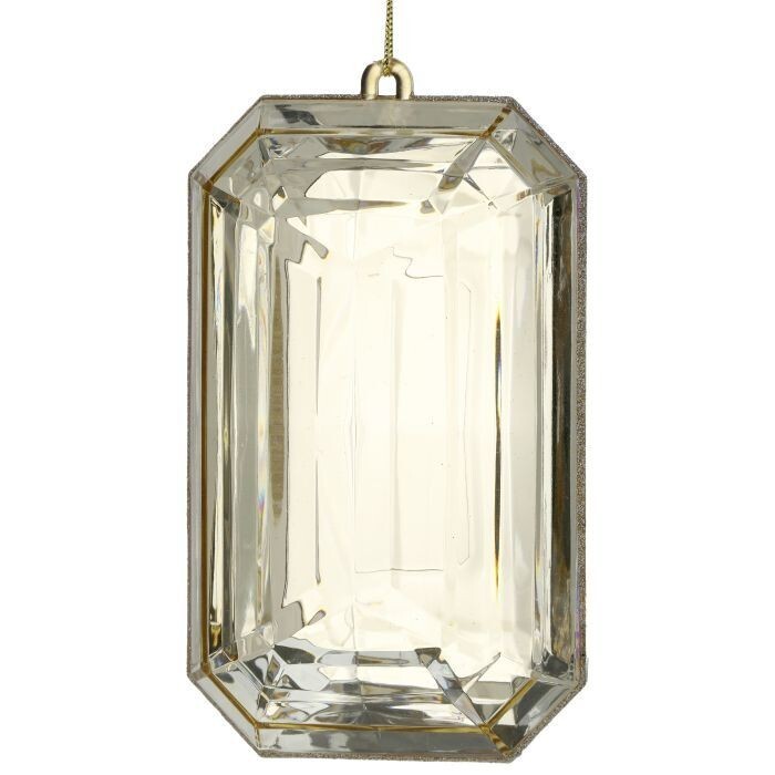 9" Acrylic Emerald Cut Precious Gem Ornament