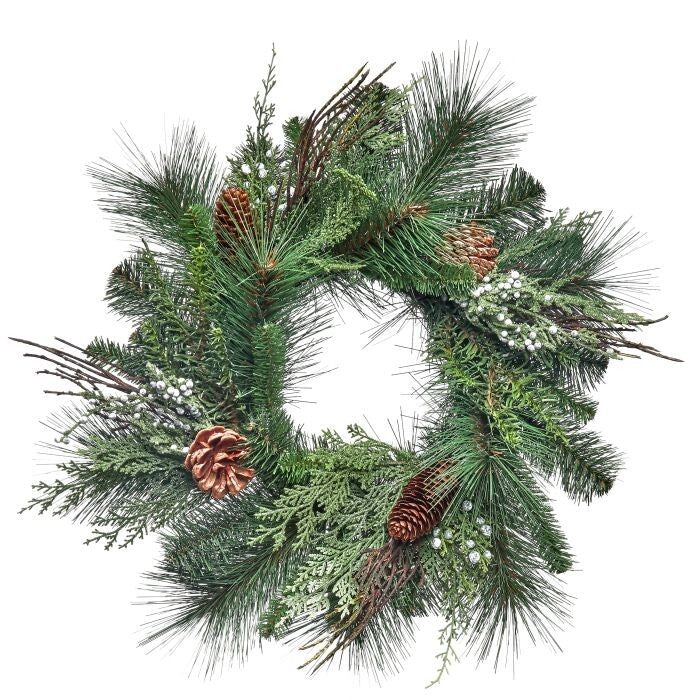 12" Juniper Berry/Pine/Cones Wreath
