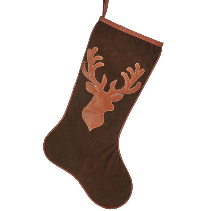 20" Velvet Embroidered  Deer Stocking
