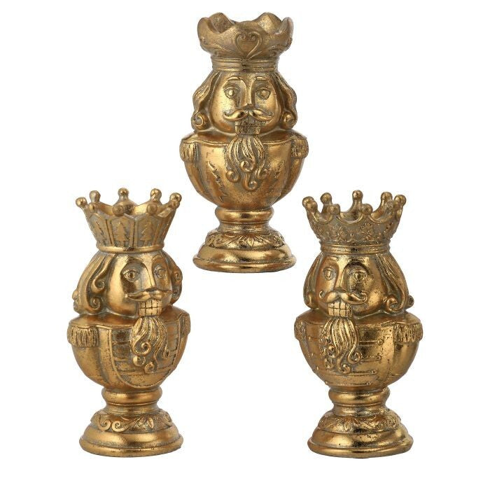 6" Resin Nutcracker Bust W/Pedestal 3/Ast