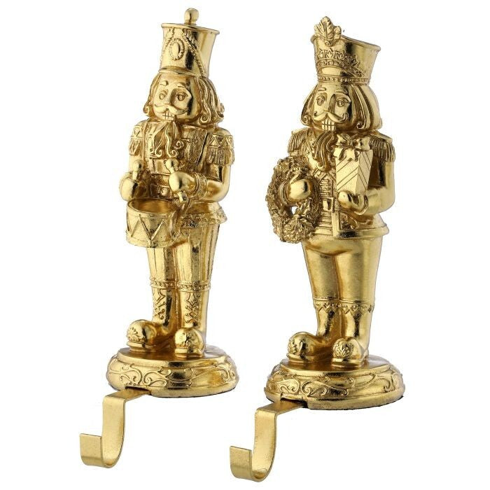 10.5" Resin Nutcracker Stocking Holder 2/Ast