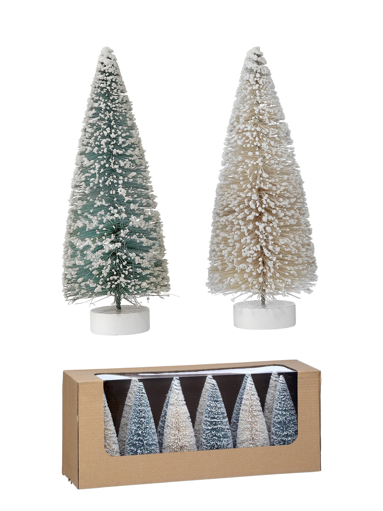 6" Woodland Glitter Sisal  Tree Box/12