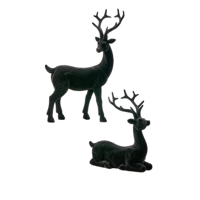 6-9.5" Resin Flocked Deer Set/2