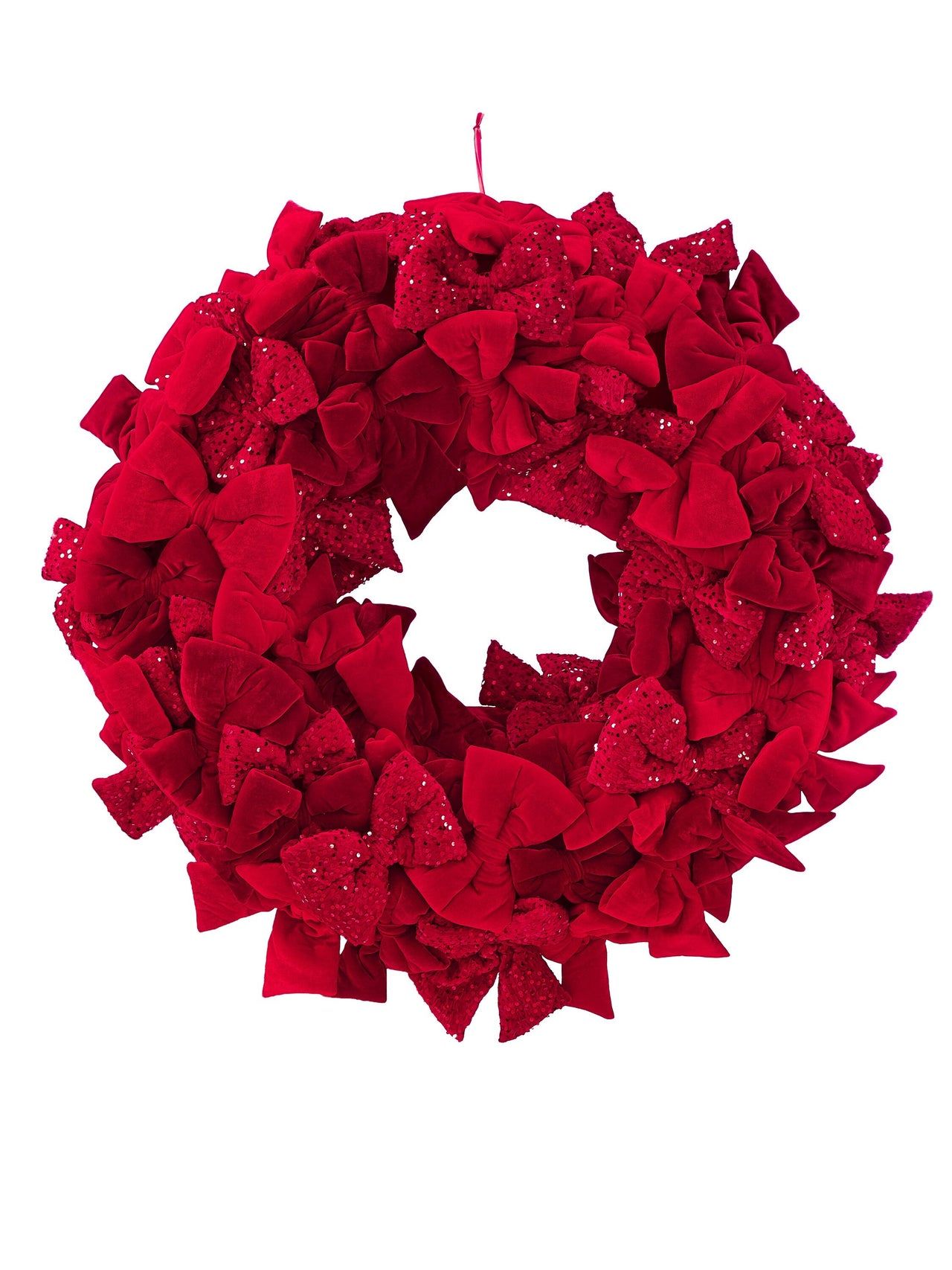 42" Vlvt/Sequin Bow Wreath