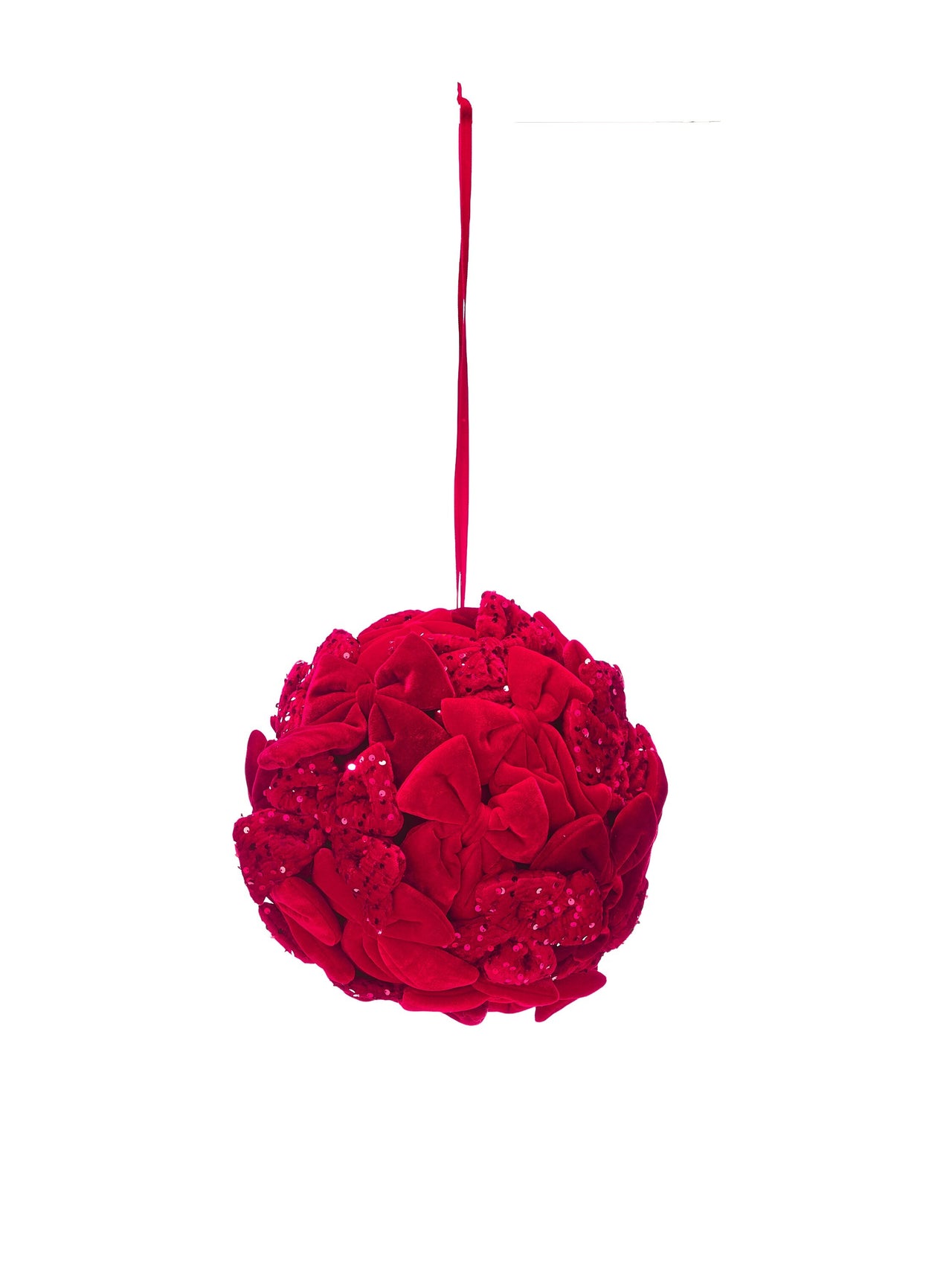 12"Vlvt/Sequin Bow Kissing Ball