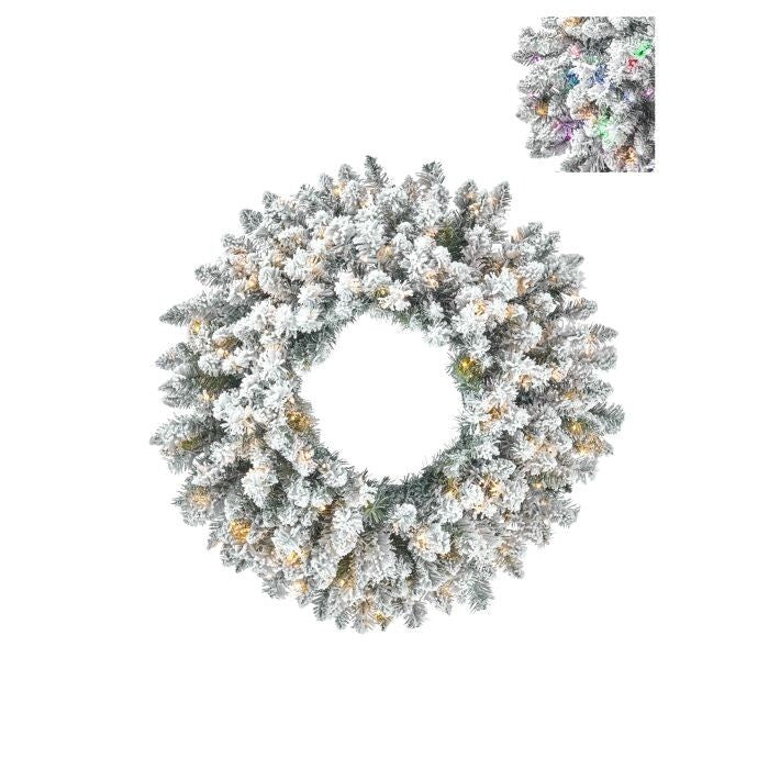 32"Dual3Mmled Snowcastle Wreathx219T150L