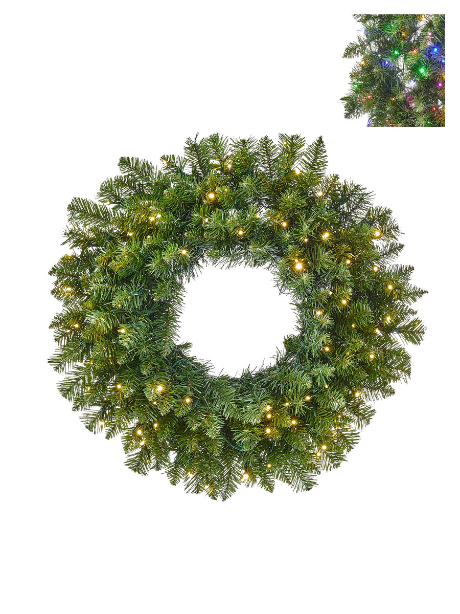 26"Dual3Mmled Forest Fir Wreathx180T100L
