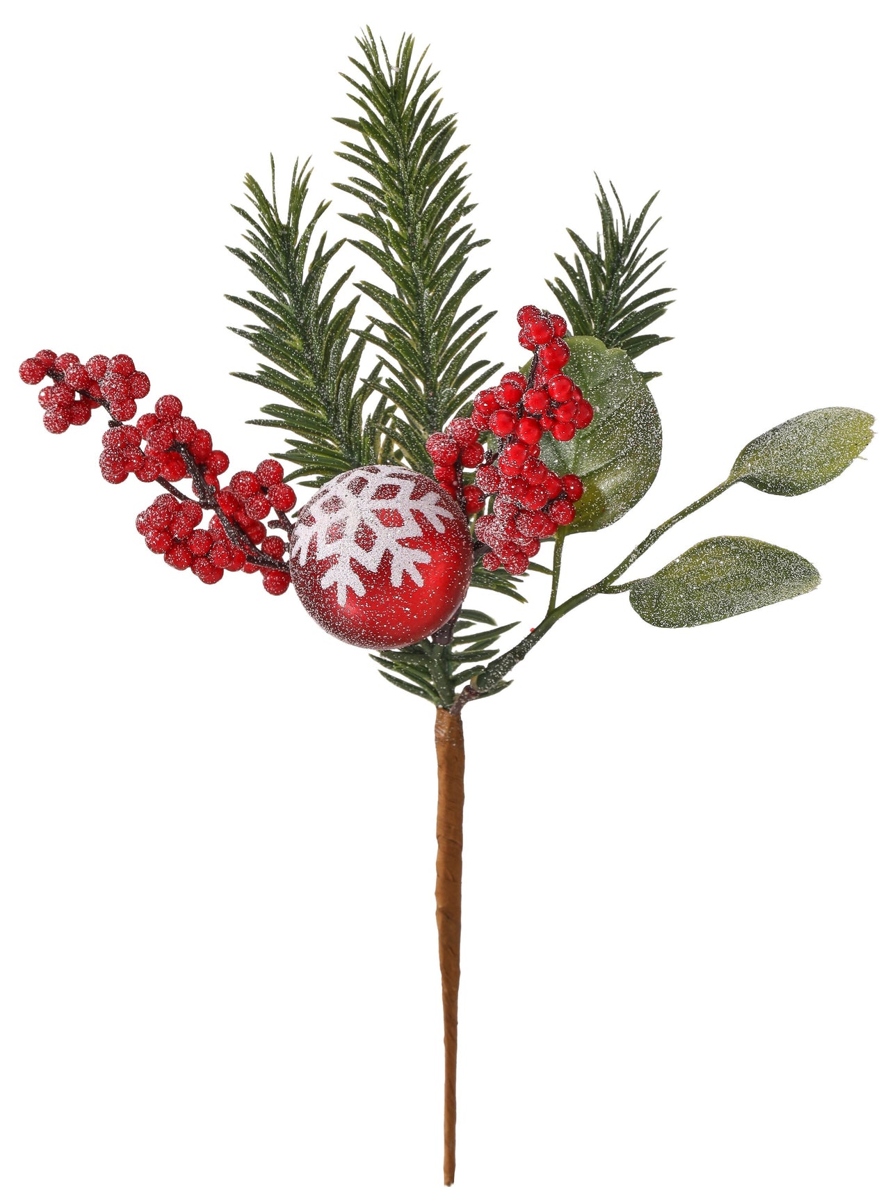 9.5" Pl Snowflake Ball/Berry Pick