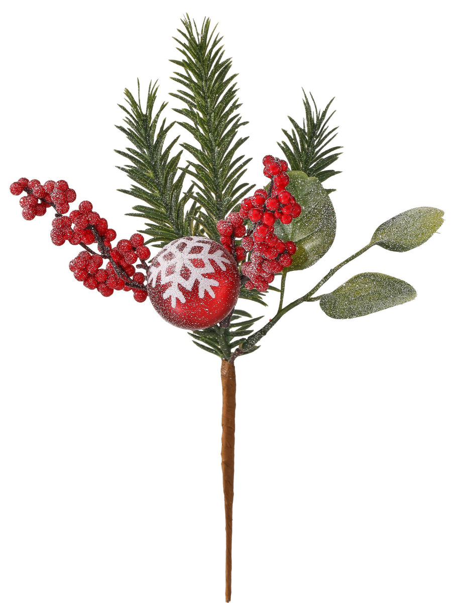 9.5" Pl Snowflake Ball/Berry Pick