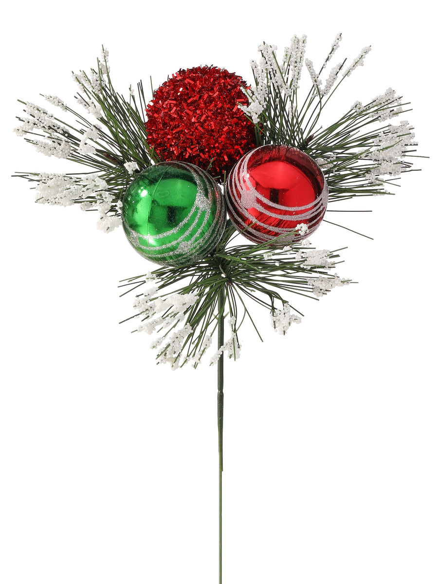 7.5" Vp  & Tinsel Ball/ Pine Pick