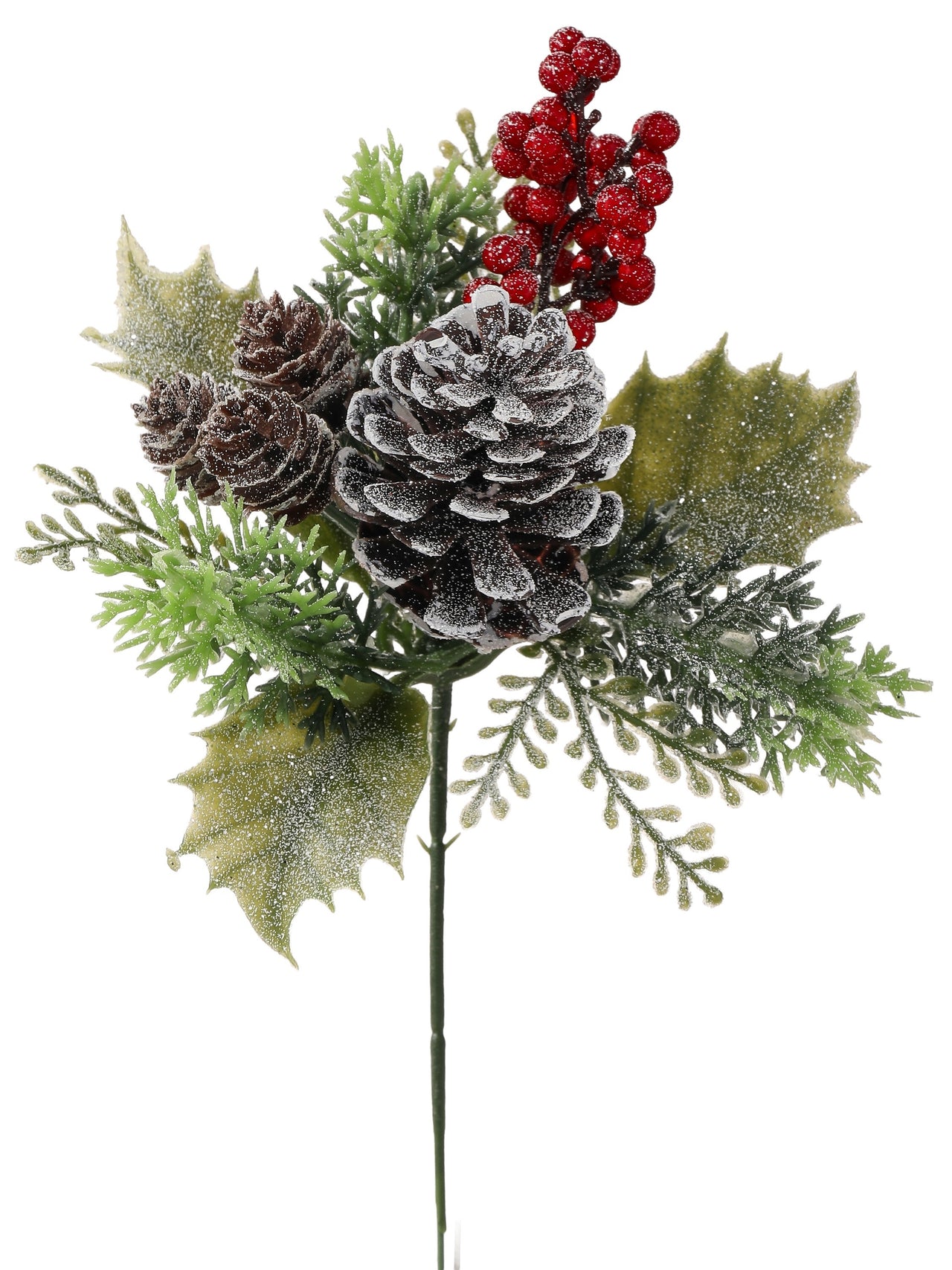 8" Frost Berry/ Mix Pl Cone/ Holly Pick