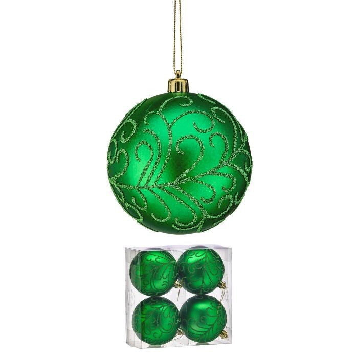 100Mm Vp Beaded Scroll Ball Ornament Box/4