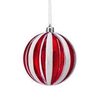100Mm Vp Candy Stripe Ball Ornament Bx.4