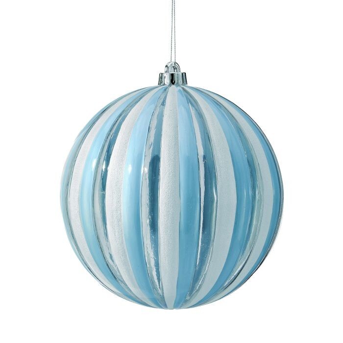 200Mm Vp Candy Stripe Ball Ornament Bx/1