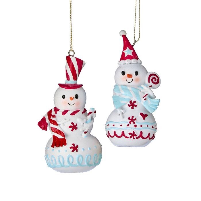 4.5" Resin Snowman W/Candy 2/Ast