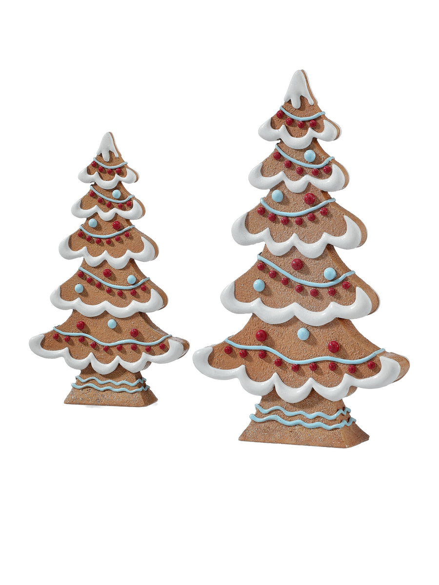 9-12" Resin Gingerbread Frosting Tree Set/2