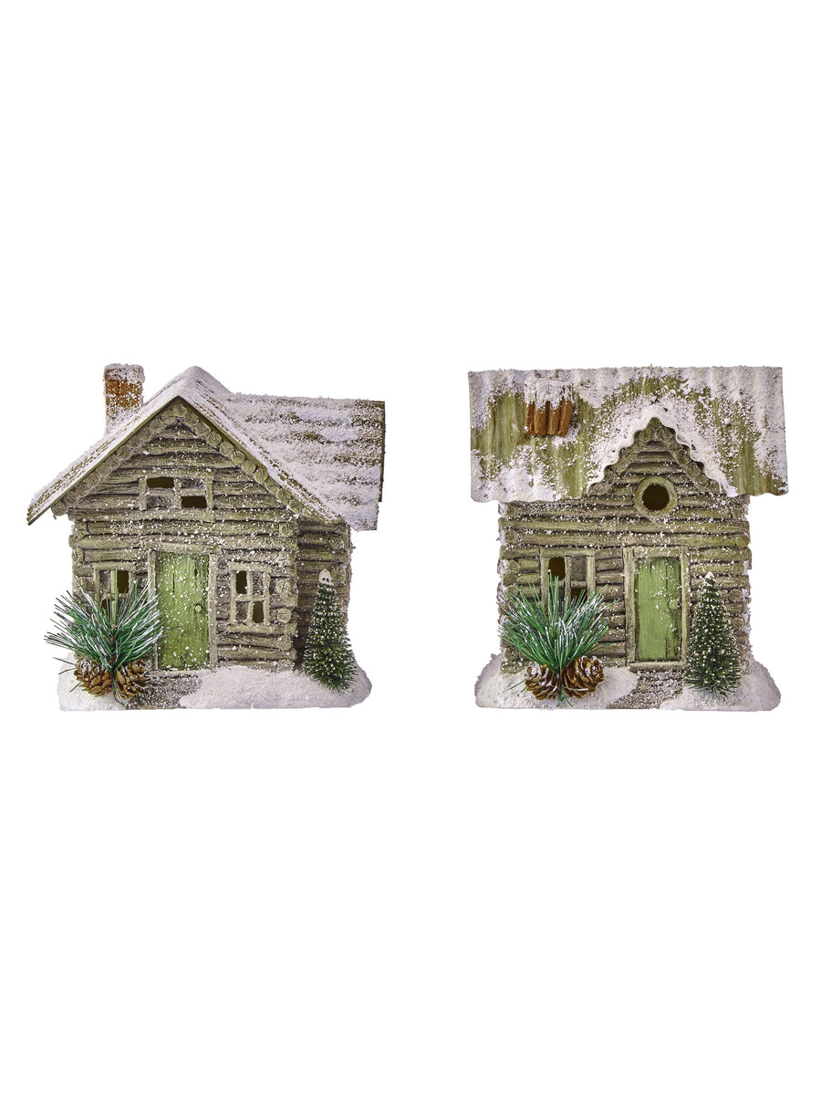 6.5" Resin Log Cabin 2/Ast