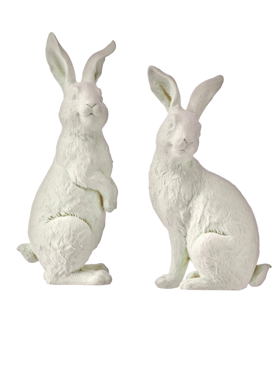 11" Resin Winter Bunny 2/Ast