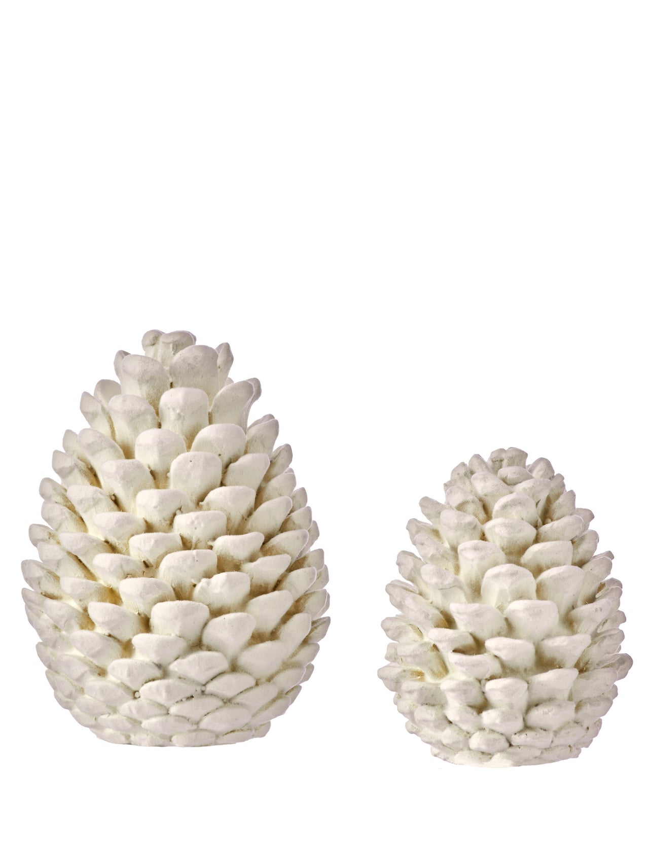 4.5-6" Resin Flocked Pinecone Set/2