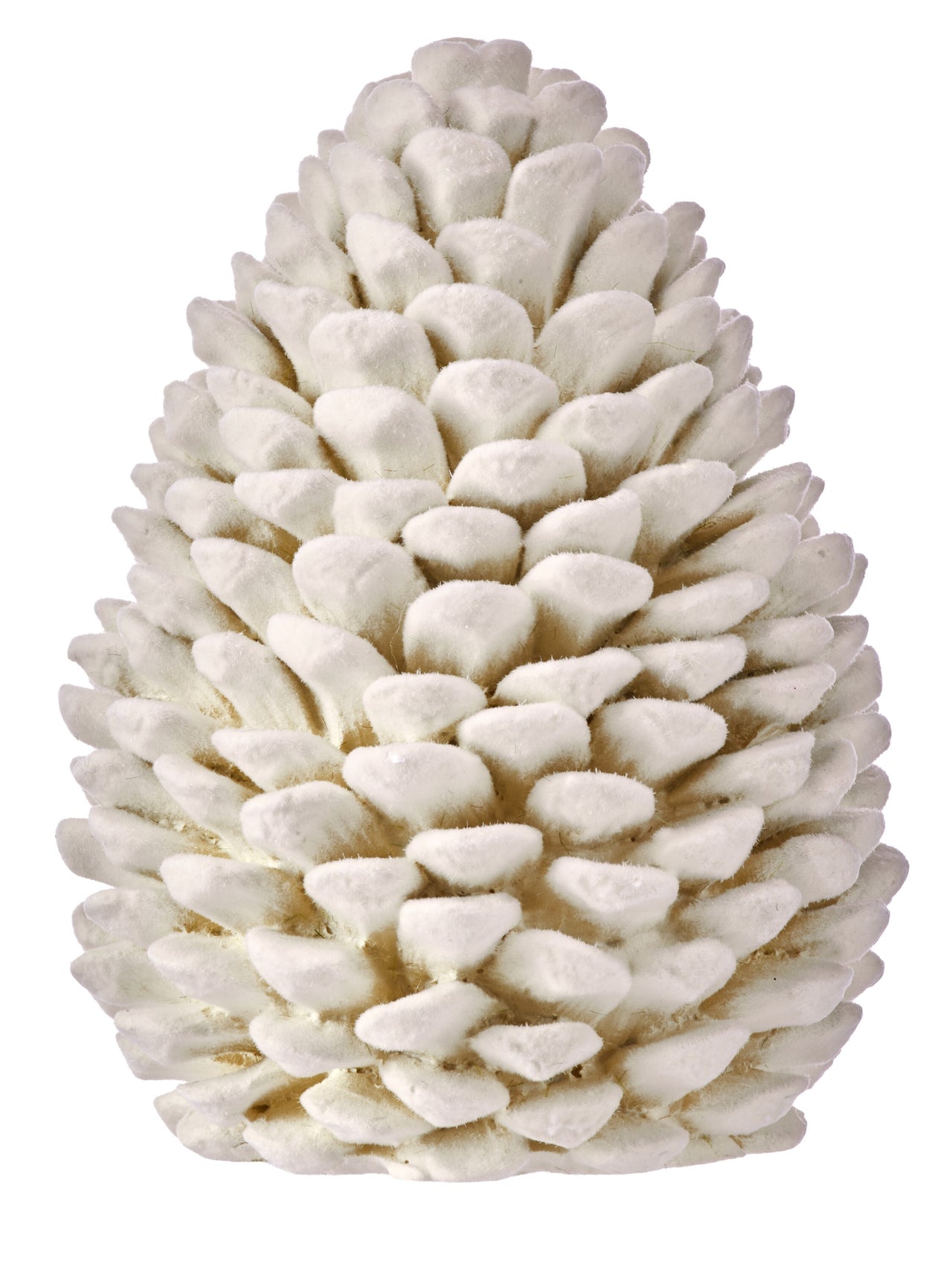 7" Resin Flocked Pinecone