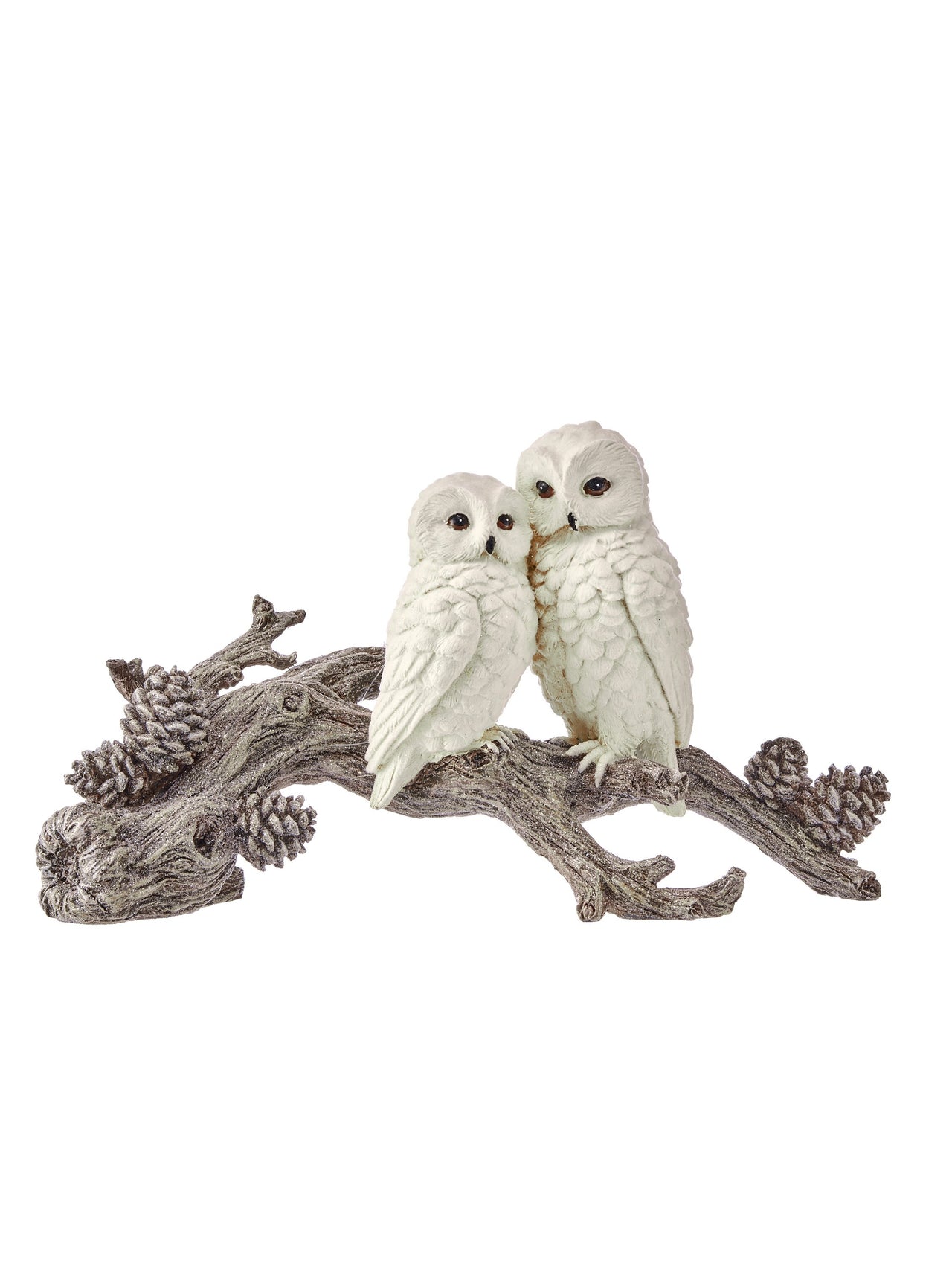 12" Resin Owl Couple On Branch