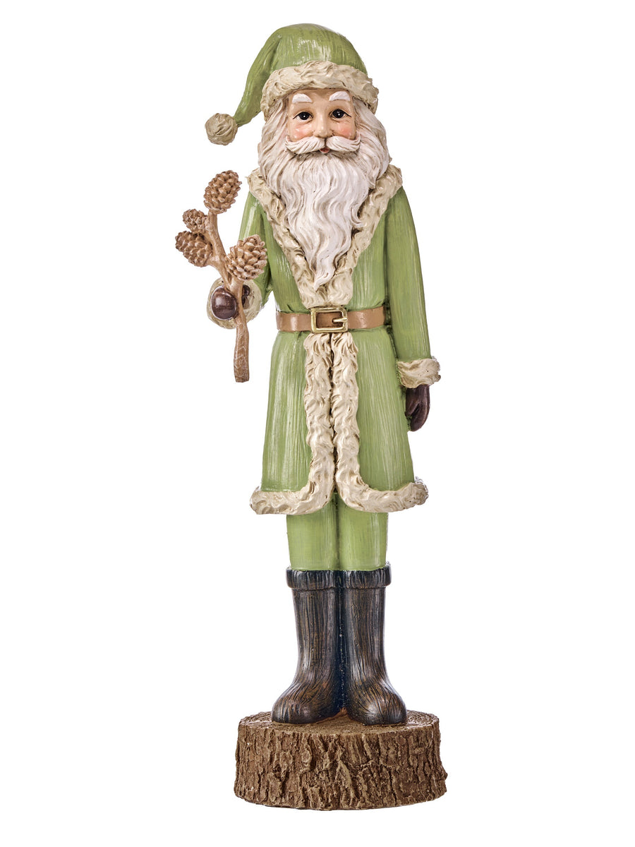 14" Resin Winter Warmth Santa W/Staff