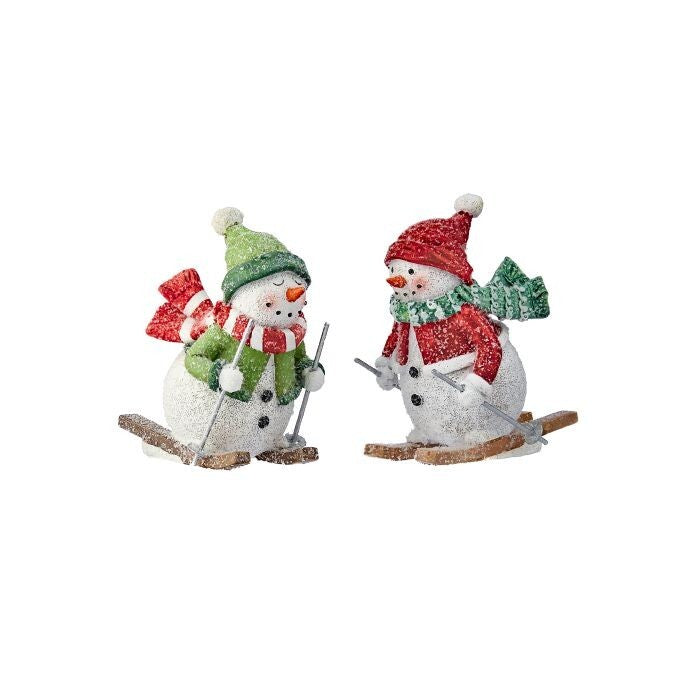 5" Resin Sking Snowman 2/Ast