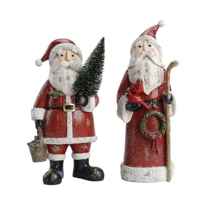 11-13"Resin Country Santa 2/Ast