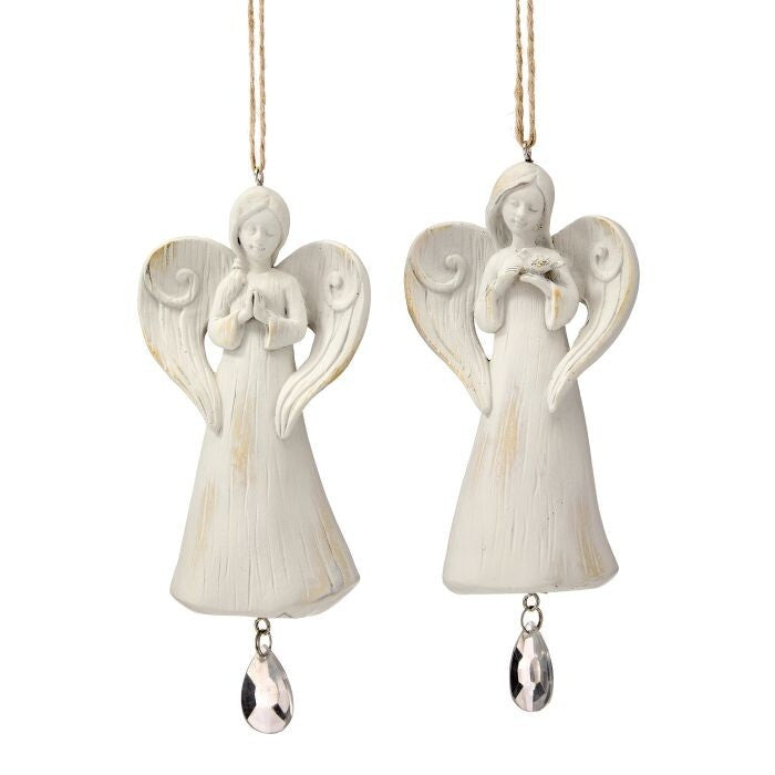 5" Resin  Angel Pray/Bird  Ornament 2/Ast