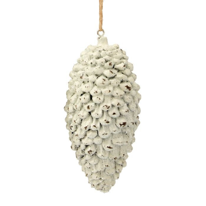 4" Resin Winter Pinecone Ornament