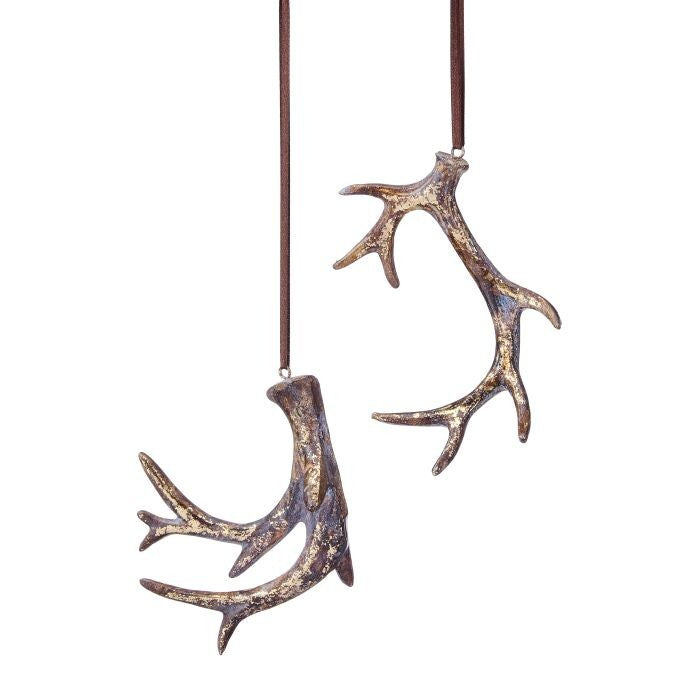 5" Resin Deer Antler Ornament 2/Ast