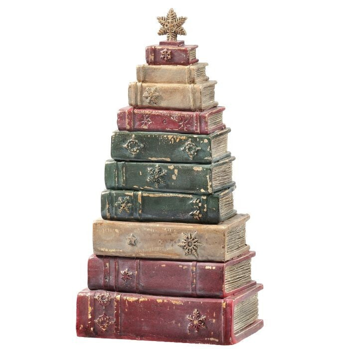 12.5" Resin Stacked Vintage Books