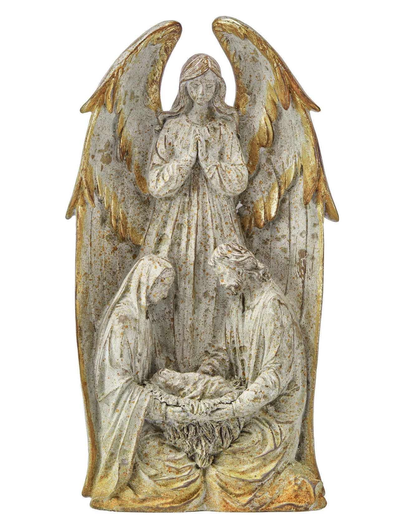 14" Resin Holy Family W/Angel