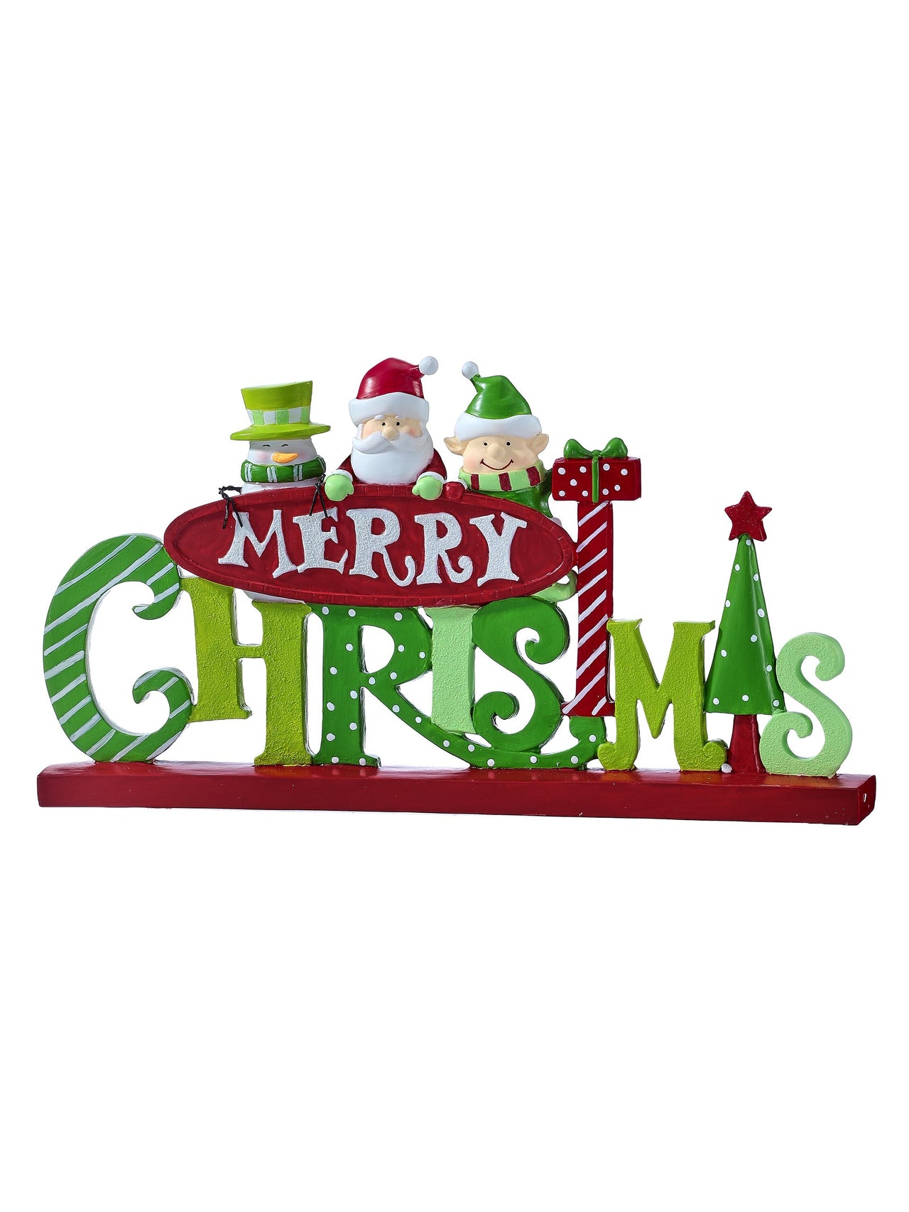 13" Rsn"Merry Christmas " T Piece W/Friends
