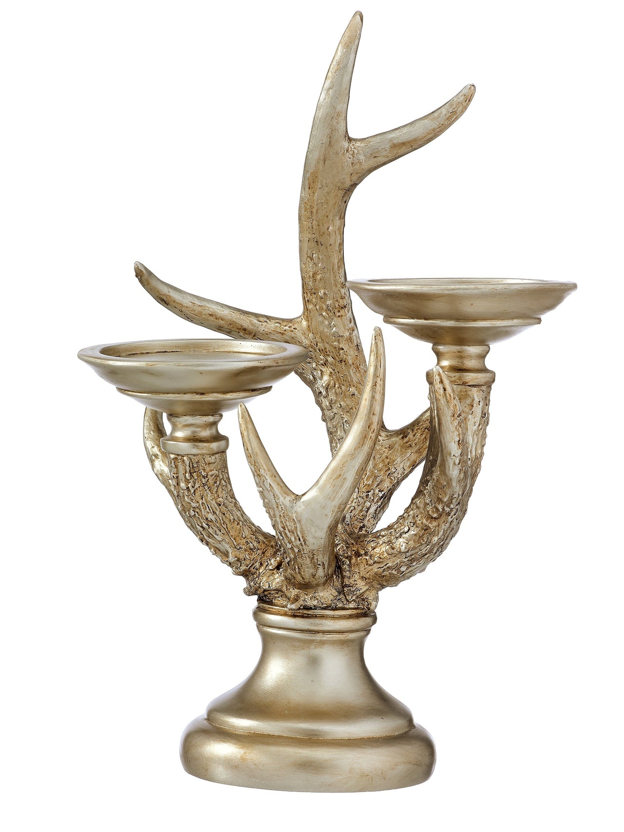 13.5" Resin Antler Double Candle Holder