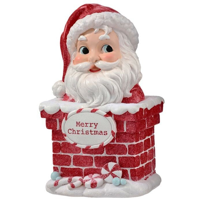 12" Resin Santa Bust W/Chimney