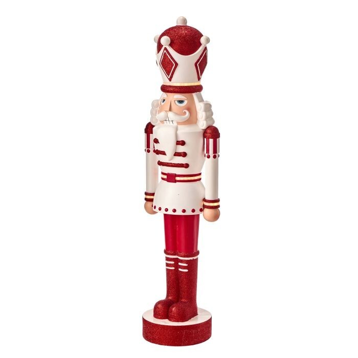 48" Resin Led/Bty/Tmr Peppermint Nutcracker