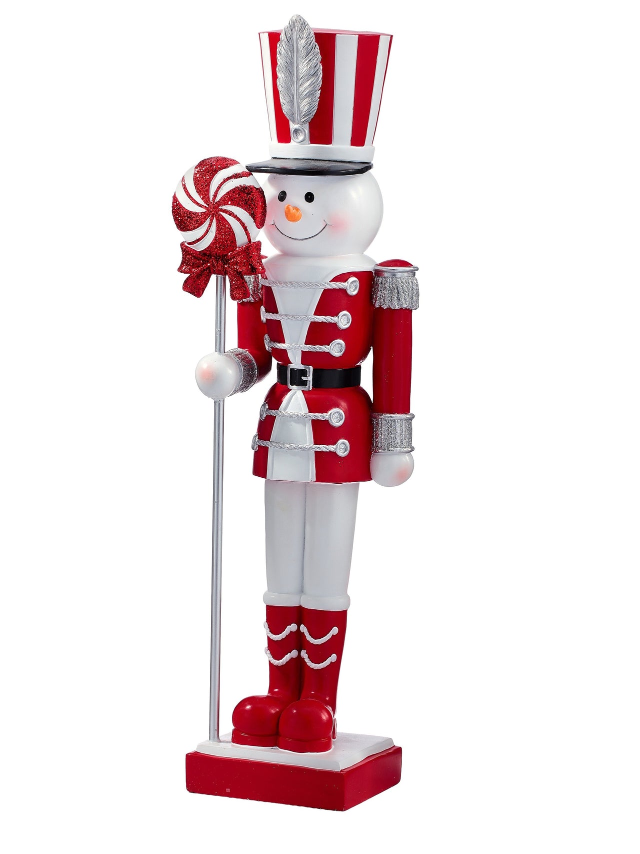 25" Resin Snowman Peppermint Nutcracker