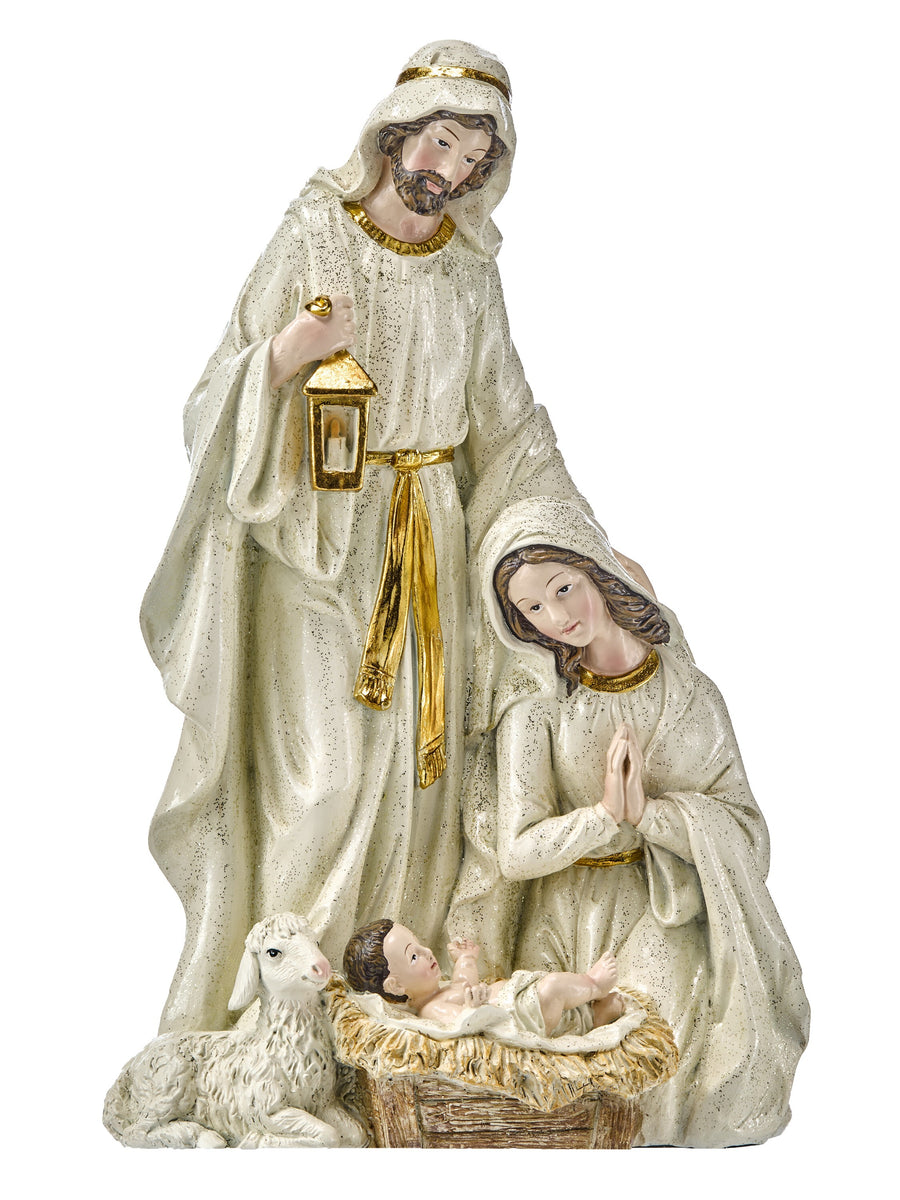 12" Resin Holy Family W/Lantern