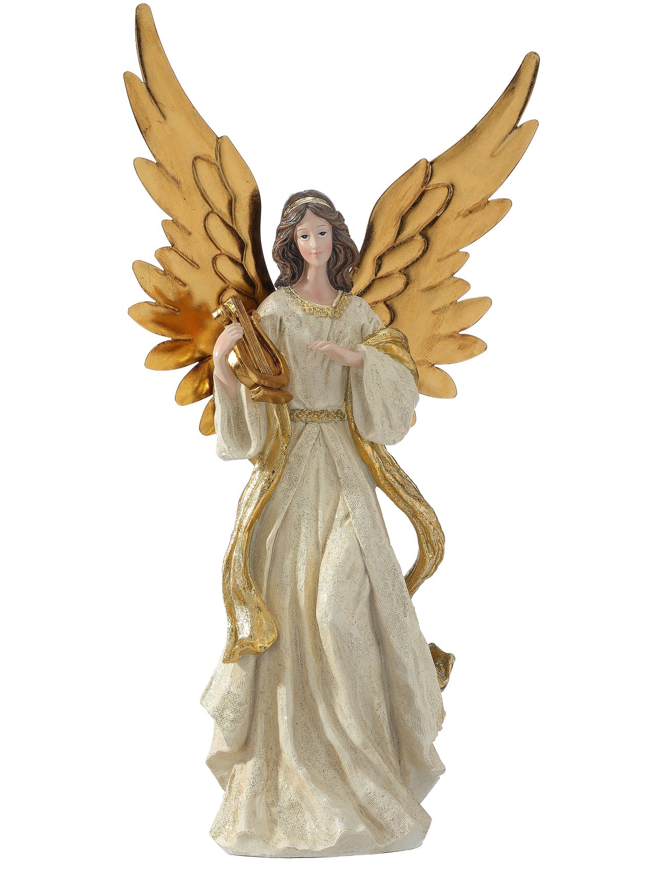 18" Resin Angel W/Metal Wings /Lyre