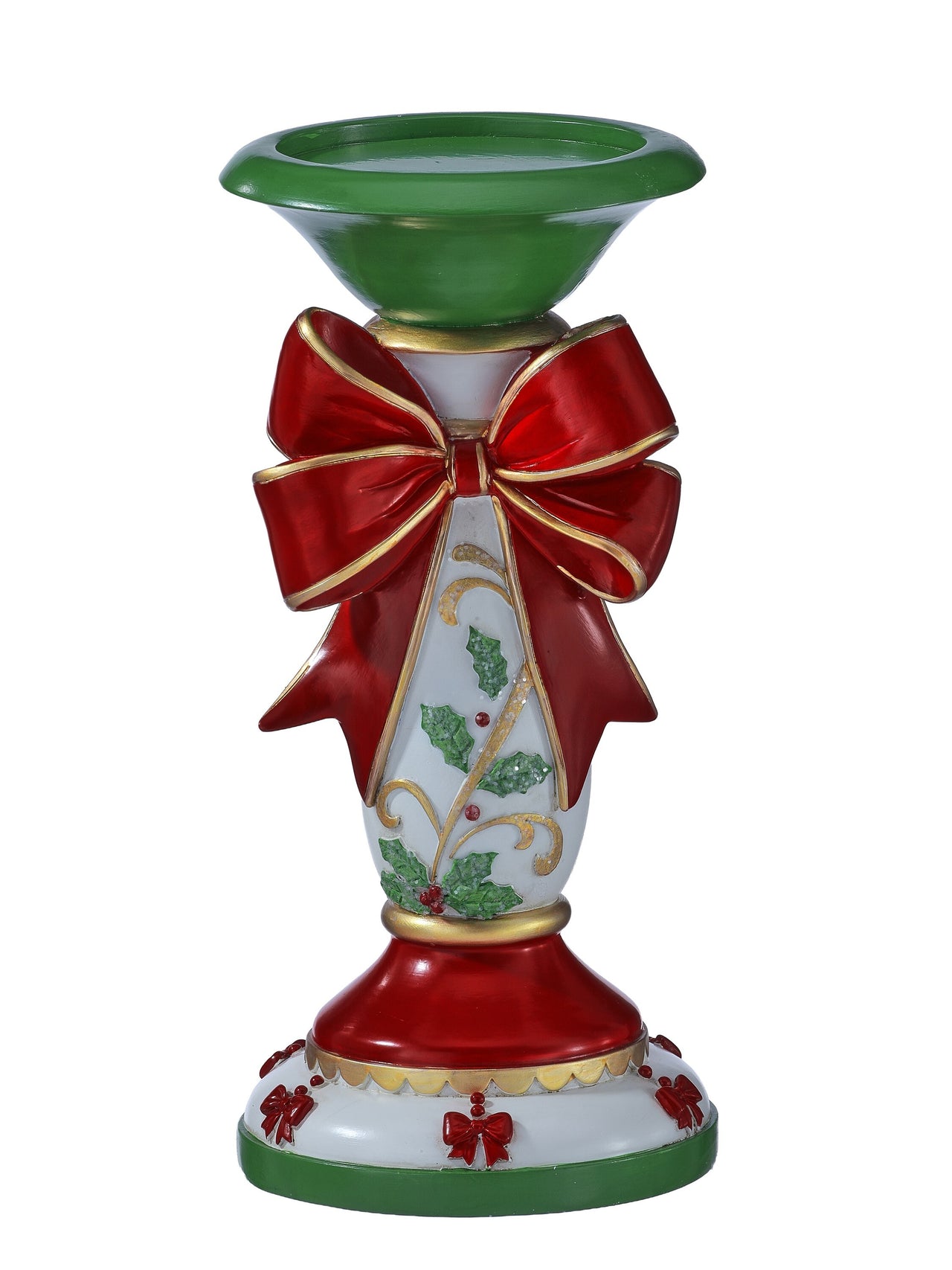 12" Resin Ribbon Bow Candle Holder