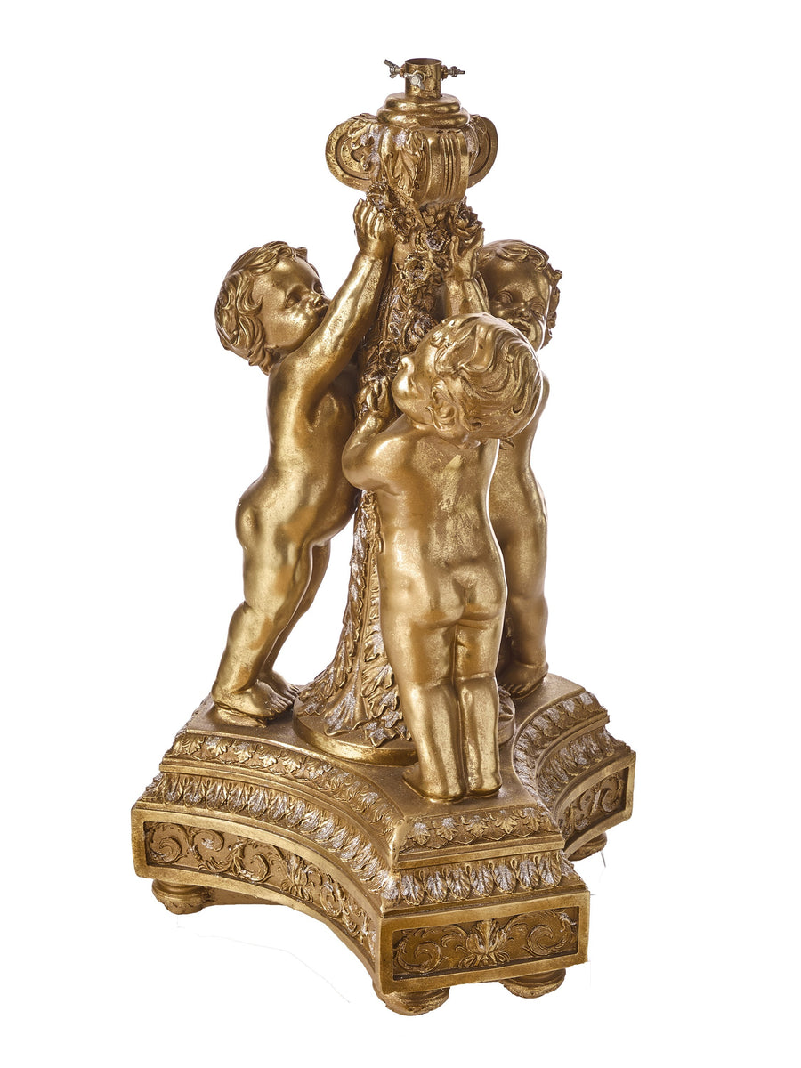 40" Resin Triple Cherub Tree Holder