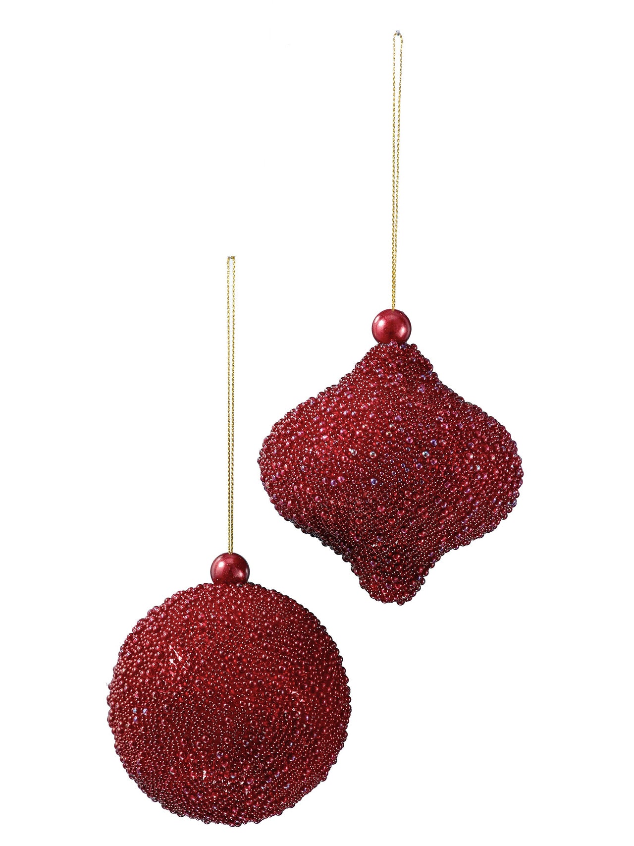 3.5" Beaded Ball/Onion Ornament 2/Ast