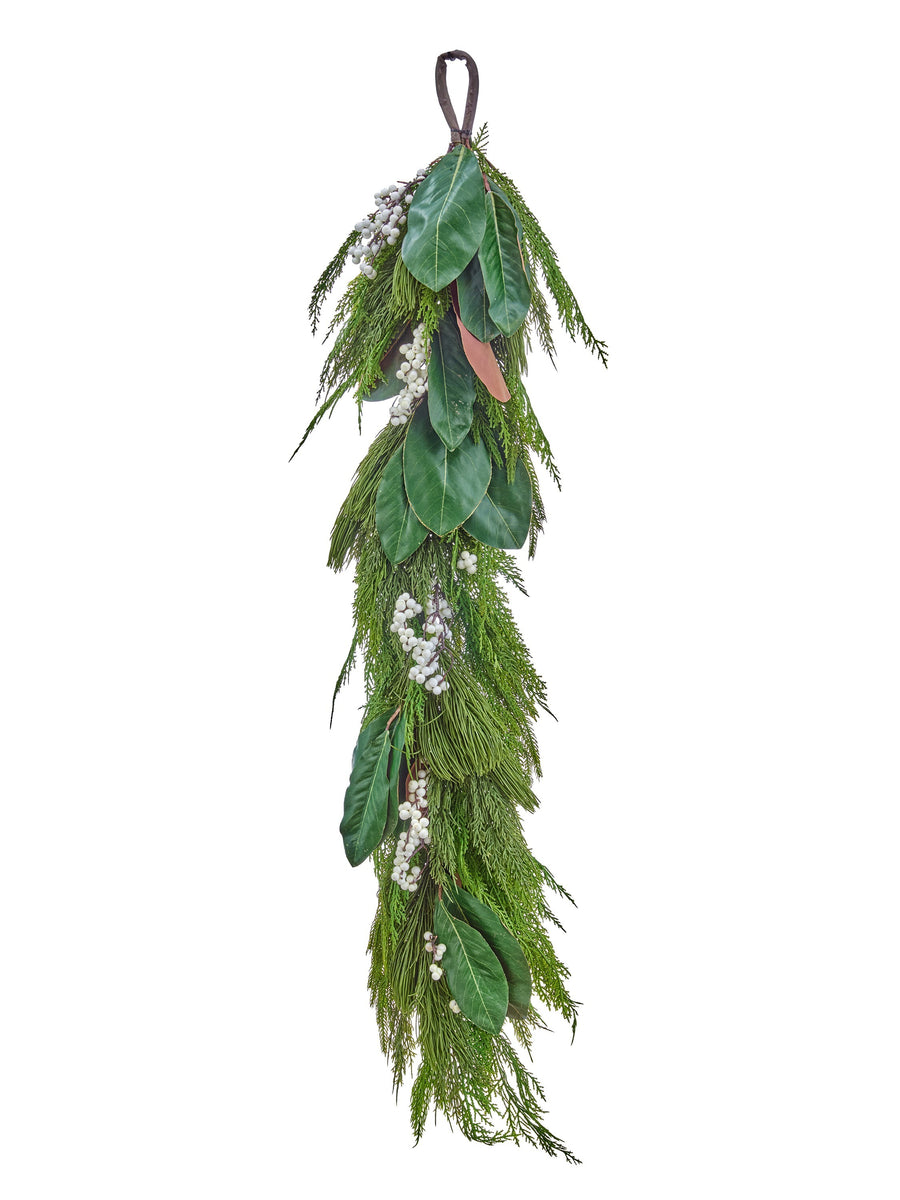 48"Real Touch Xmas Green/Berry/Mag Garland