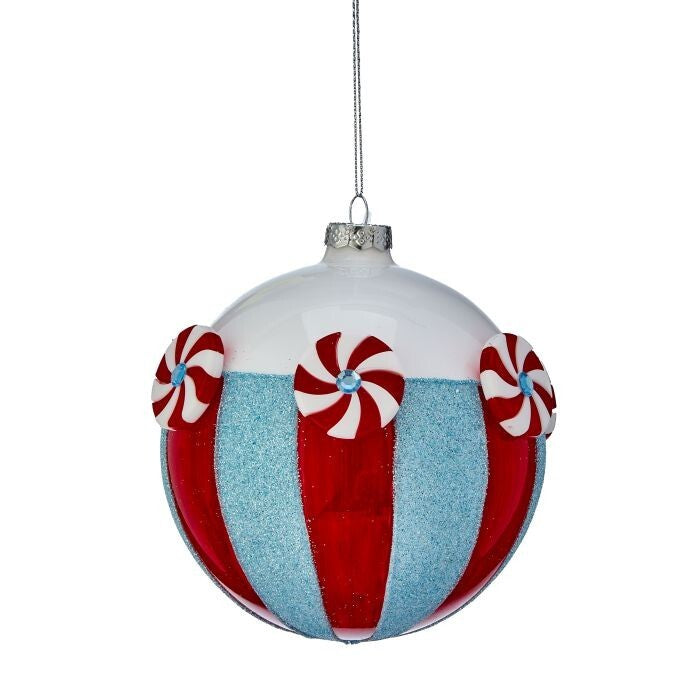 5" Glass Peppermint Stripe Ornament