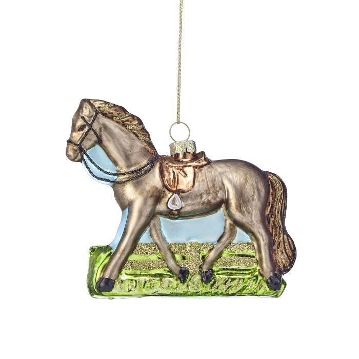 4" Glass Horse Ornament