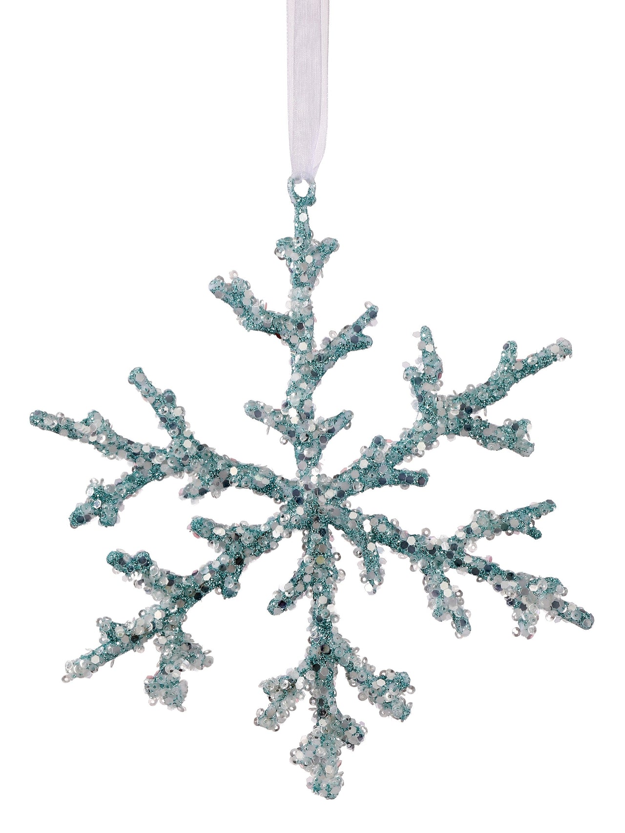 8" Glitter Coral Branch Snowflake Ornament