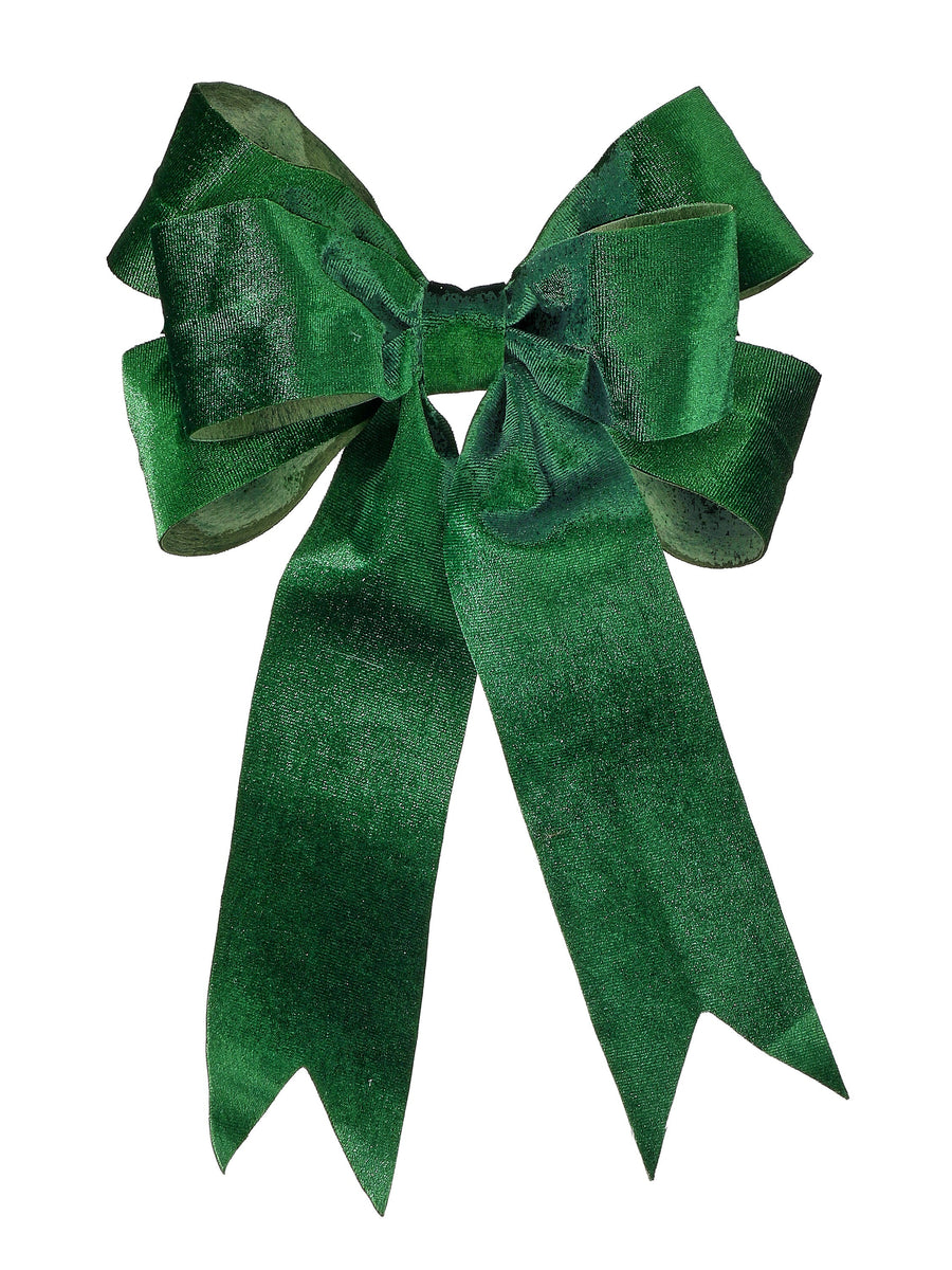14" Velvet Premade Bow W/Dove Tail