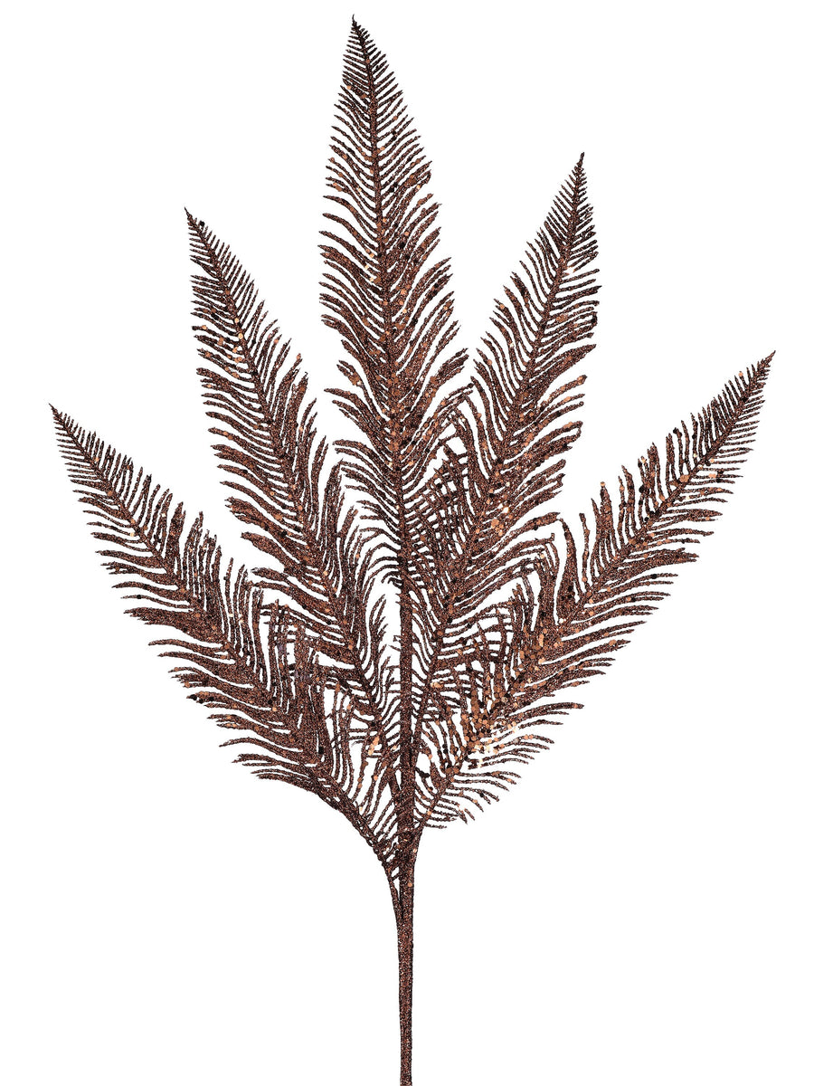 32"Glitter Sequin Fern Spray X5