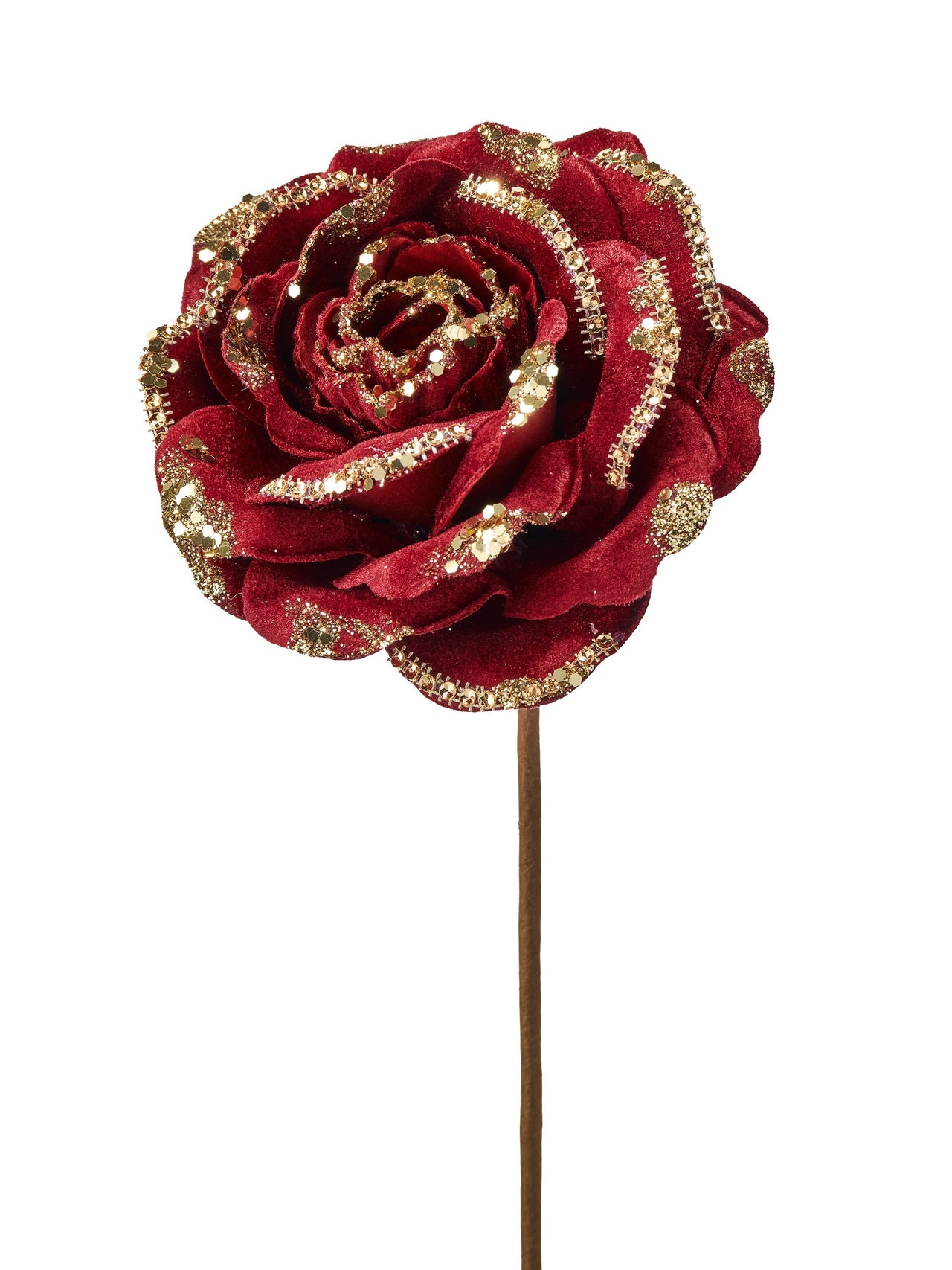19" Glitter Jewel Rose Stem